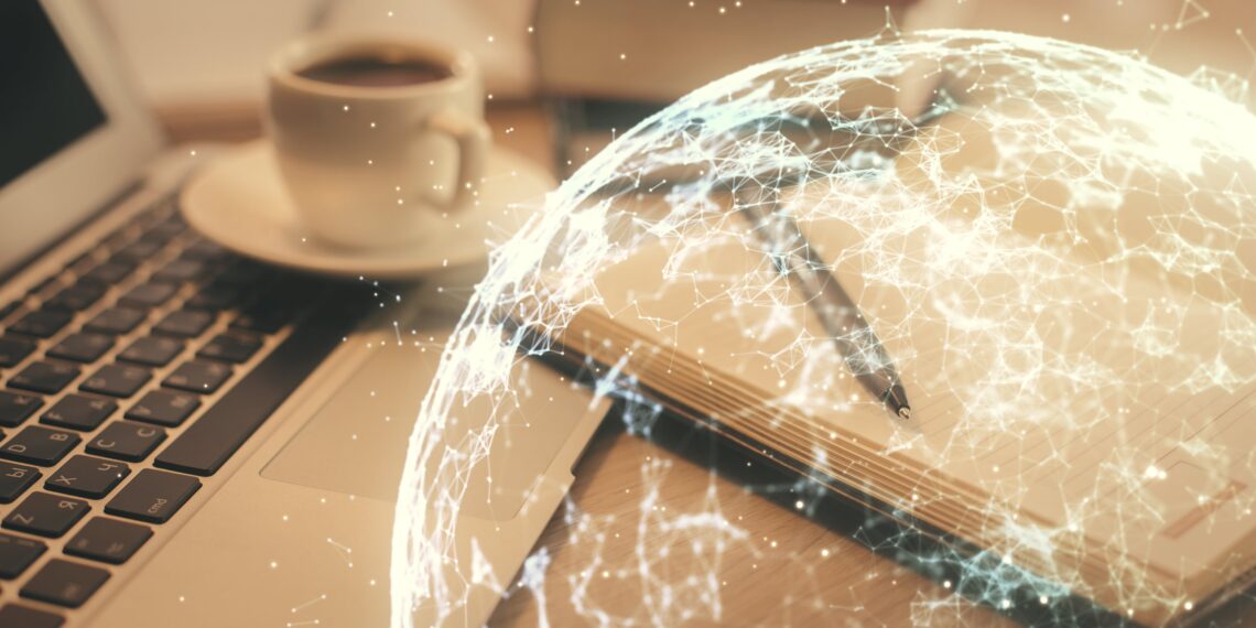 A globe containing the world wide web