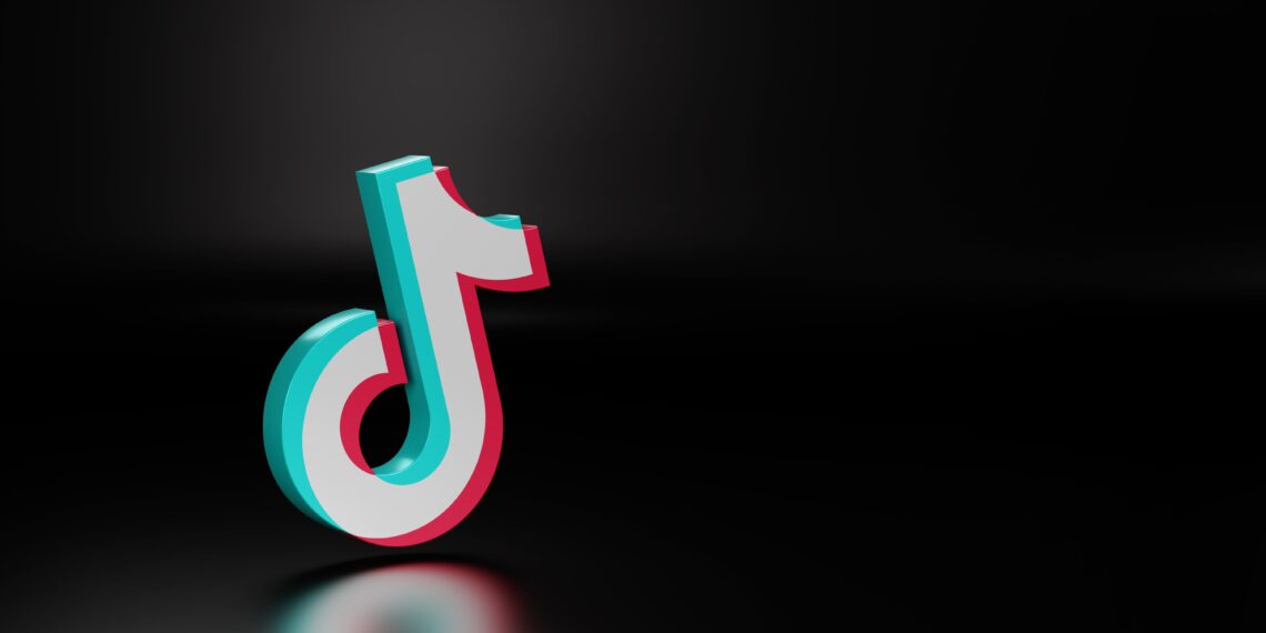 TikTok logo on black background