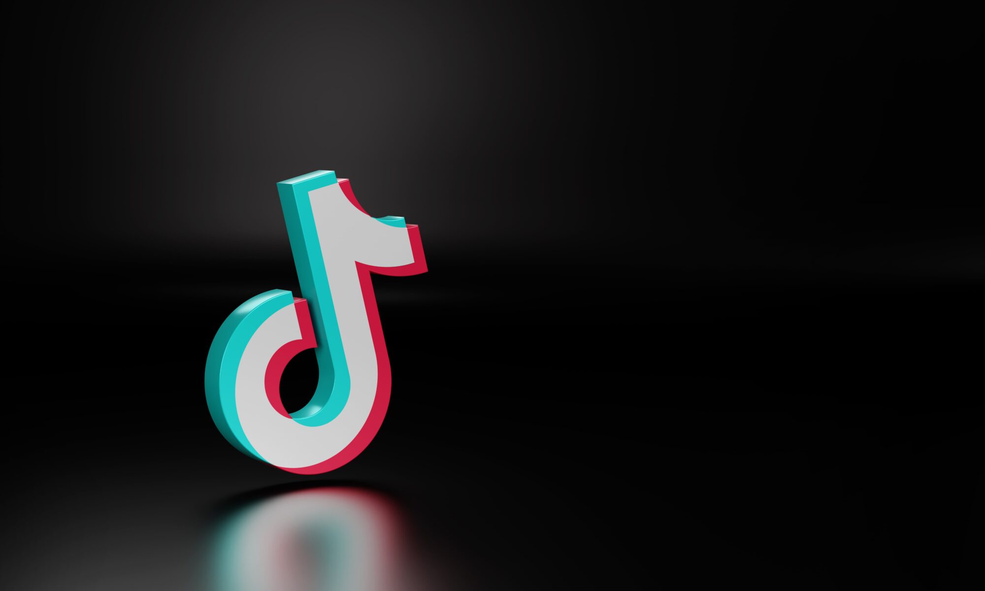 TikTok logo on black background