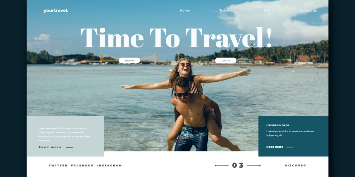 Happy man and a woman in the sea