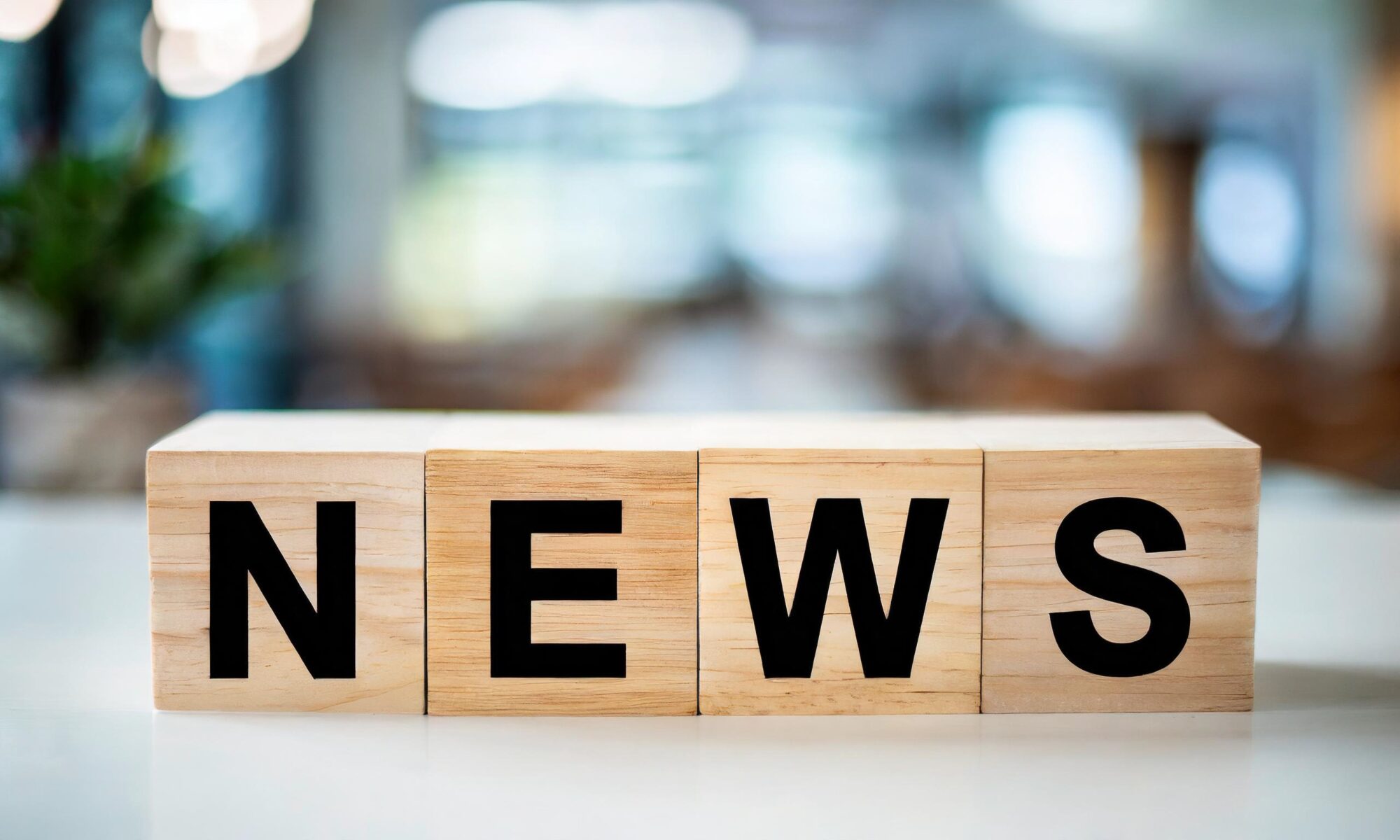 Wooden blocks with News inscription