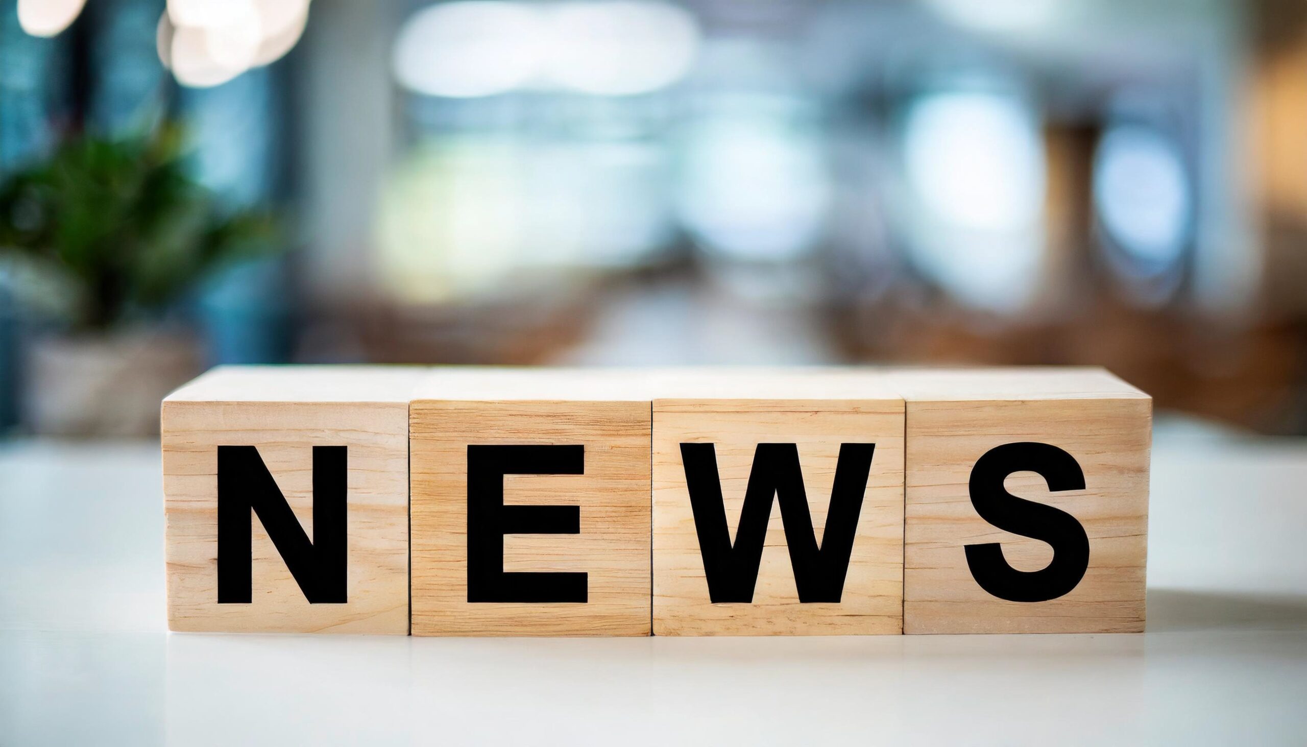 Wooden blocks with News inscription